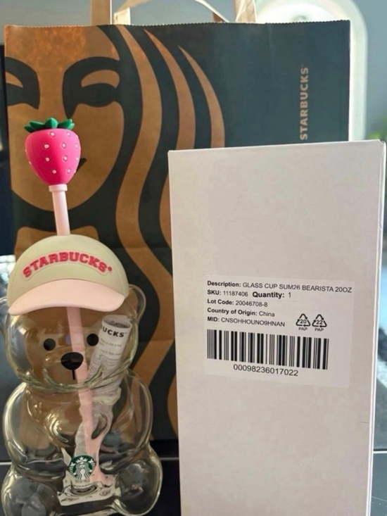 Starbucks Other - Starbucks Bearista Bear Glass Pink Drink Strawberry